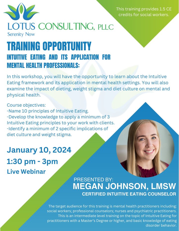 Intuitive eating and its application for mental health professionals